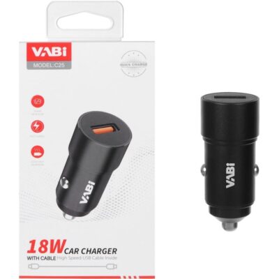 شارژر فندکی فست شارژ تک پورت وابی مدل C25 18W